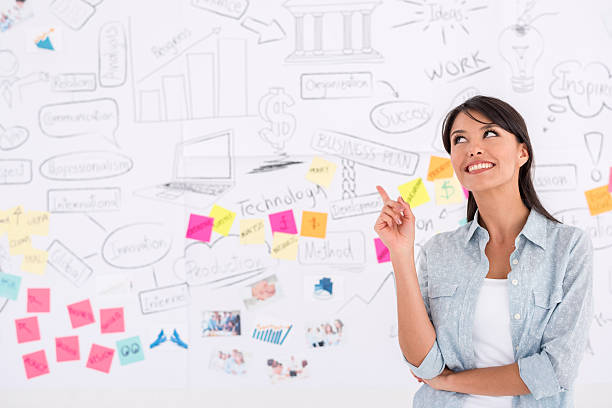 istock Woman working at a creative office pointing an idea 477397356