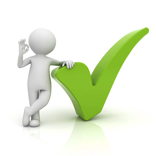 istock 3d white man with green tick 477397876
