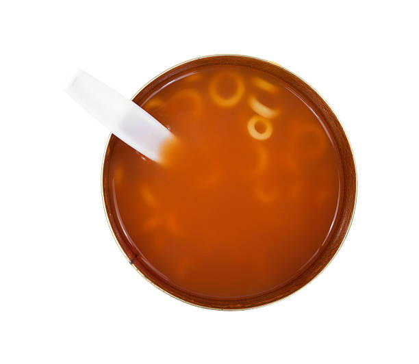 Can of round spaghetti in tomato sauce