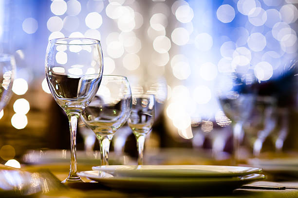 istock Served table in a restaurant at the holiday eve 477402592