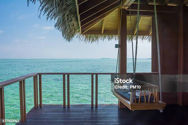 Patio Of A Water Bunglow At A Maldives Island Resort Stock Photo - Download Image Now