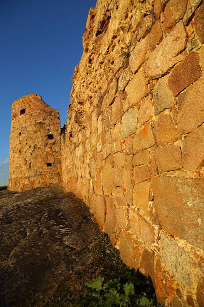 Hammershus Castle and Fortress Ruin located on Hammeren, the northern tip of Bornholm and erected in the 12th century. It is located 74 meters above sea level,
