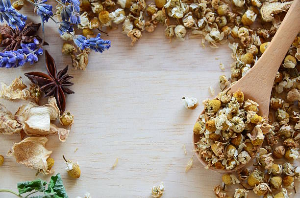 istock frame of chamomile and other herbs 477408025