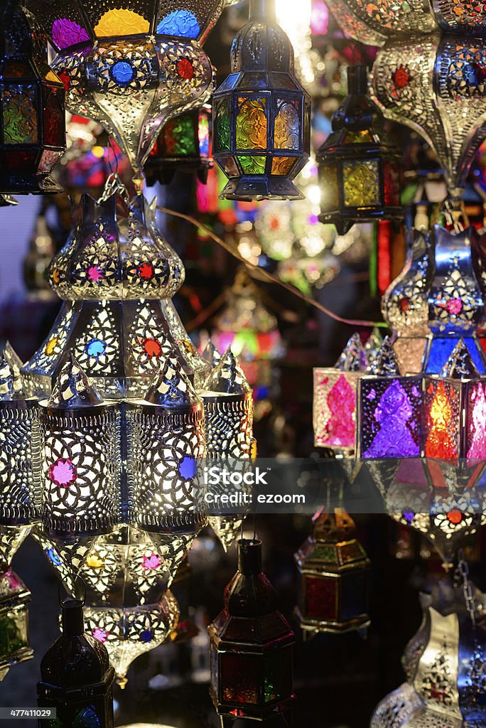 Lamps in the Marrakesh souks Traditional berber lamps  sold in the Marrakesh souks Africa Stock Photo