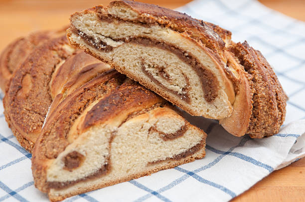 istock Sweet Braided Bread with Hazelnut Filling 477411261