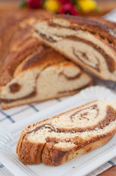 istock Sweet Braided Bread with Hazelnut Filling 477411289