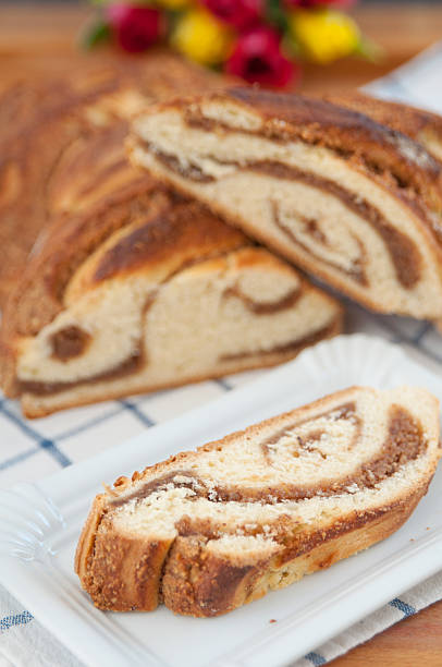 istock Sweet Braided Bread with Hazelnut Filling 477411301