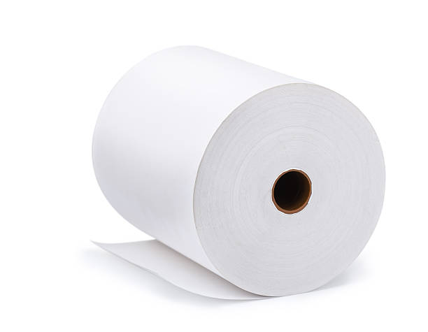 Paper roll Large roll of blank paper isolated on white spool stock pictures, royalty-free photos & images