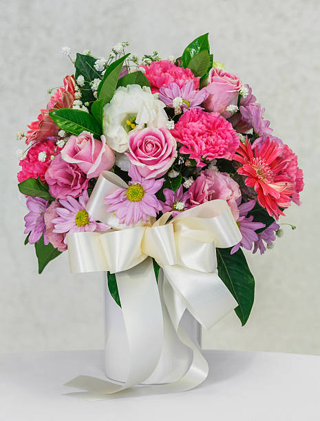 istock Flower bouquet in white ceramic vase 477412064