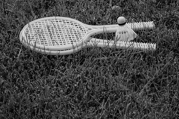 istock Tennis racket on the grass 477413254
