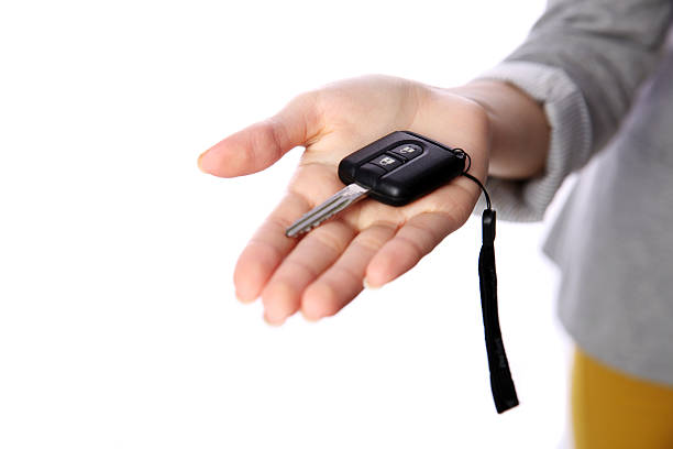 istock female hand holding car keys 477413687