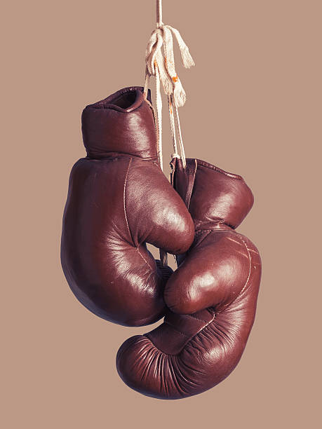 vintage boxing Gloves, hanging