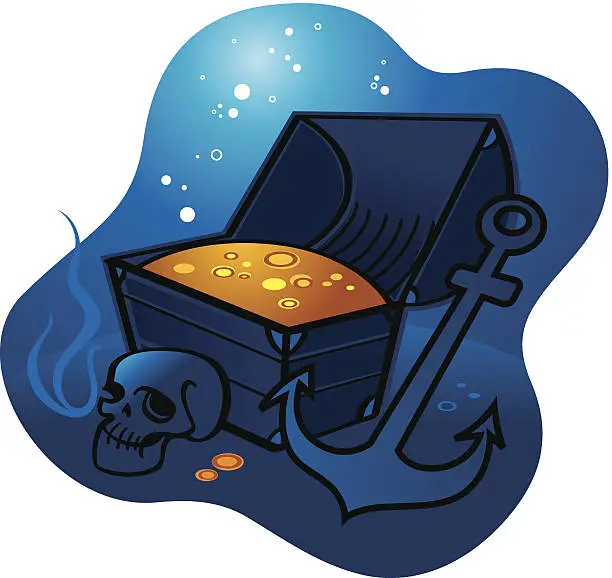 Vector illustration of Sea treasure