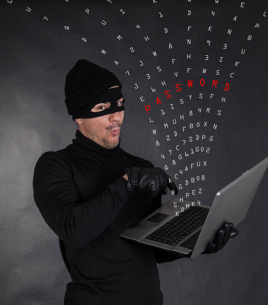 Hacker 도둑질 데이터 스톡 사진