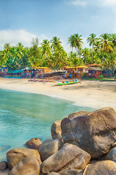 indien, goa, strand von palolem - goa stock-fotos und bilder