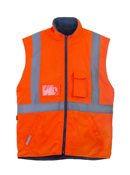 оранжевый жилет безопасности - reflective workwear стоковые фото и изображения