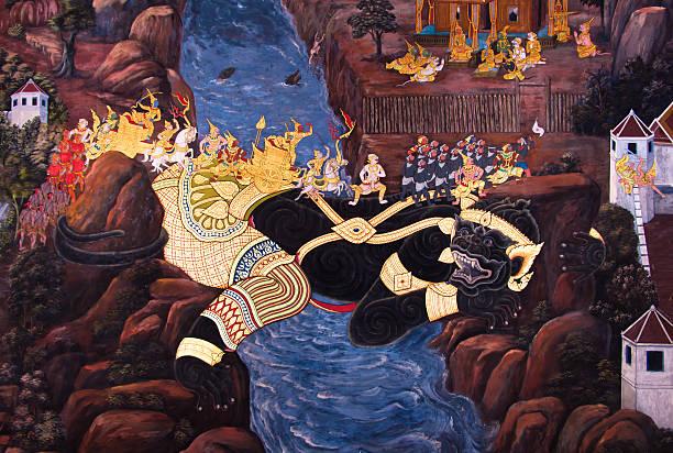 istock Mural on wall temple of the Emerald Buddha 477421225