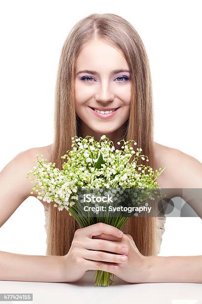 Woman With Lily Of The Valley Stock Photo - Download Image Now - Adult, Adults Only, Beautiful People