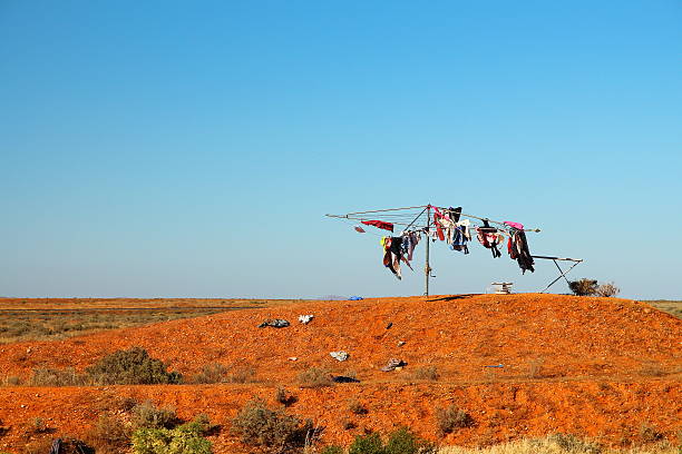 Laundry in Australian outback stock photo