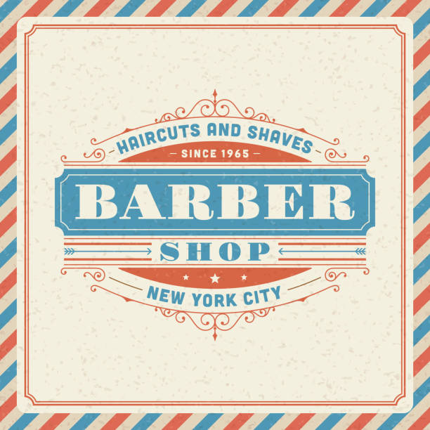 Barber shop vintage retro Barber shop vintage retro vector typography template hair posters for salon stock illustrations