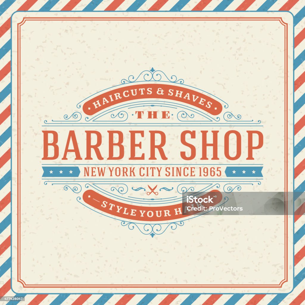 vintage retro Barber shop - arte vectorial de Arabesco - Diseño libre de derechos