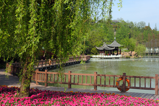 Springtime in Yangzhou, Jiangsu Province, China. Yangzhou is an ancient city in China with a history of over 2,000 years.
