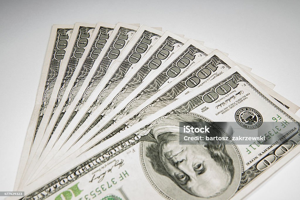 Money Currency Dollar - 100 as background American Culture Stock Photo