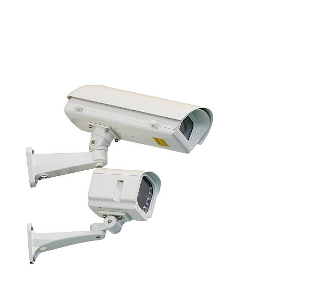 istock Isolated CCTV camera and infrared lamp 477430366