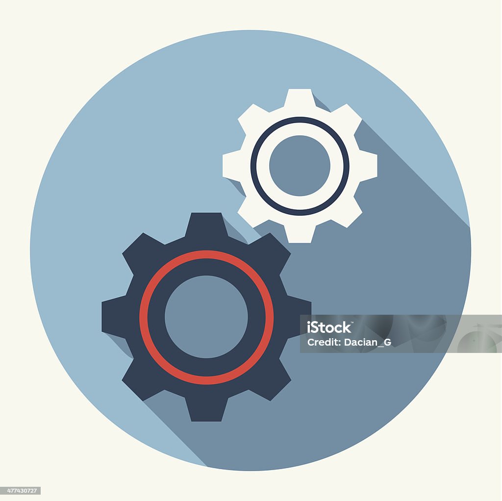 코그 설정 평편 아이콘크기 - 로열티 프리 기어-기계 부분 벡터 아트