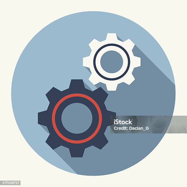 Cog Настройки Значок На Плоской Подошве — стоковая векторная графика и другие изображения на тему Зубчатая передача - Зубчатая передача, Machinery, Бизнес