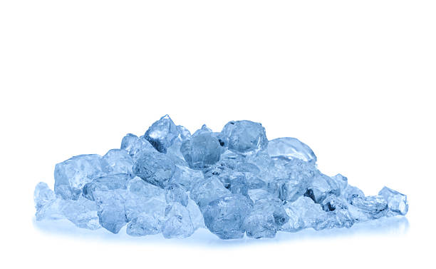 istock Melting ice cubes isolated on white background 477430738