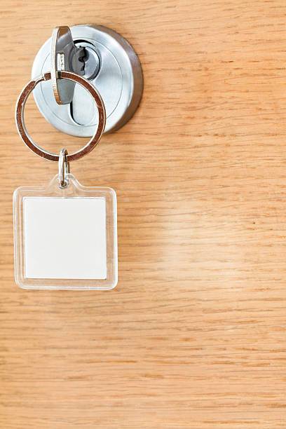 istock home key with blank square keychain in lock 477431871