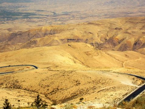 View from top of the Mount Nebo to the Israel  desert valley.