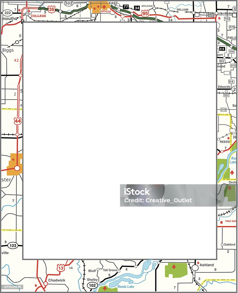 Maps Drawing Frame Map Frame Stock Illustration - Download Image Now - Copy Space, Cut Out ...