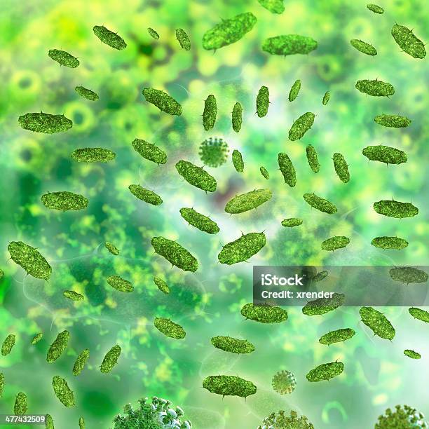 박테리아 3d 렌더링됨 일러스트 3차원 형태에 대한 스톡 사진 및 기타 이미지 - 3차원 형태, 감기와 독감, 건강 진단