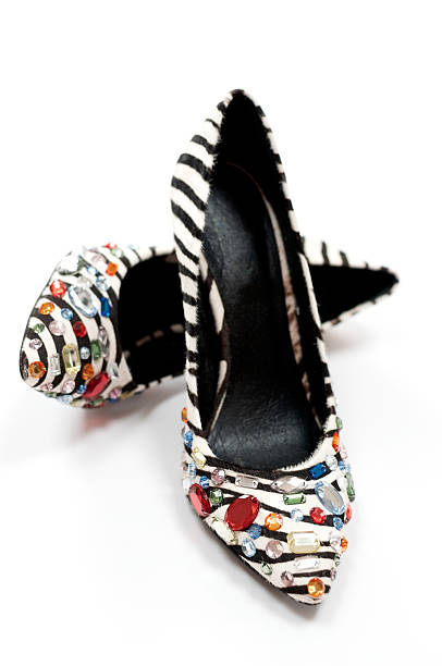 istock Sexy Zebra print high heeled women's shoes 477433441