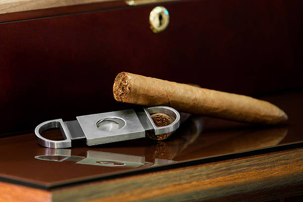 istock cigars and cutter on a wooden 477433661