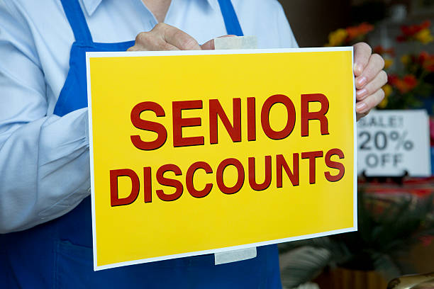Senior Discount Retail Sign stock photo