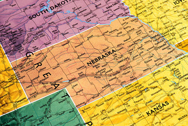 istock Map of Nebraska State in USA 477434152