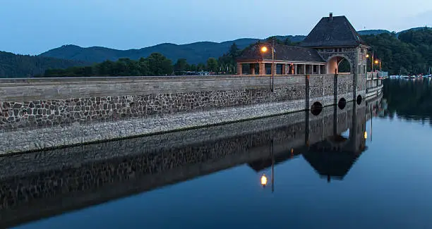 edersee dam germany in the evening