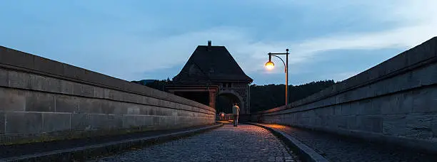 edersee dam germany in the evening