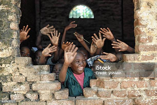Children Say Hello From African School Stock Photo - Download Image Now - Africa, Child, Charity and Relief Work
