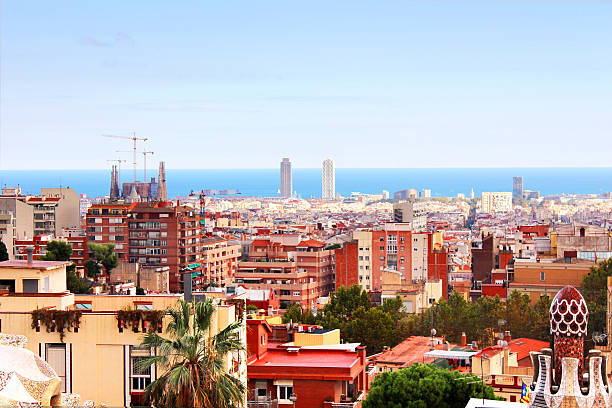 istock Panorama view of Barcelona from Park Guell, Spain 477440279
