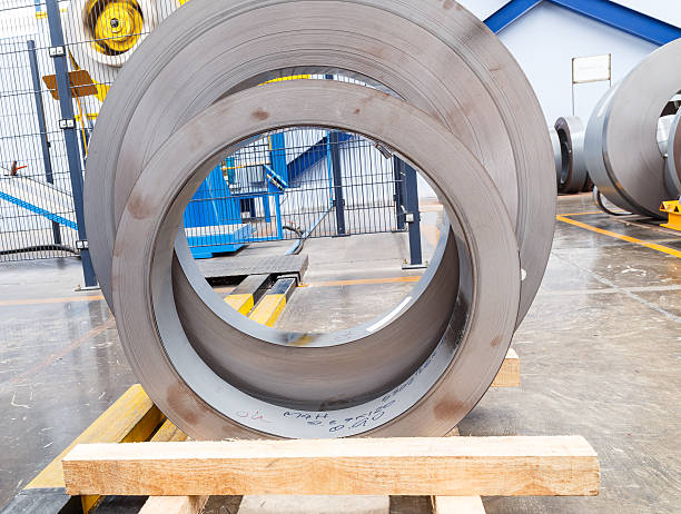 istock Rolls of metal sheet before assembly 477440632