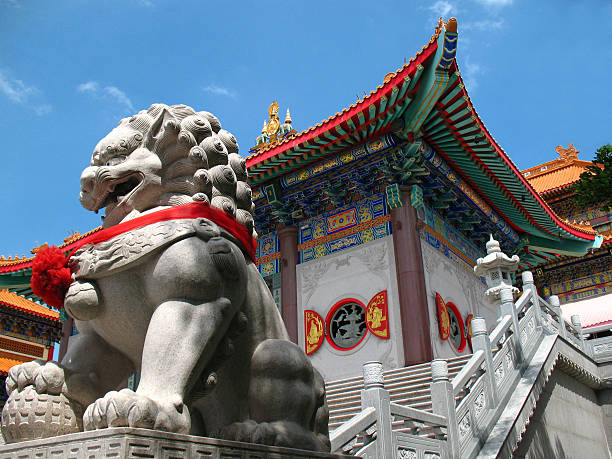 istock Chines lion at chines temple, Thailand 477440868