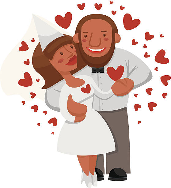 ilustrações de stock, clip art, desenhos animados e ícones de casamento-americano - wedding african descent american culture bride