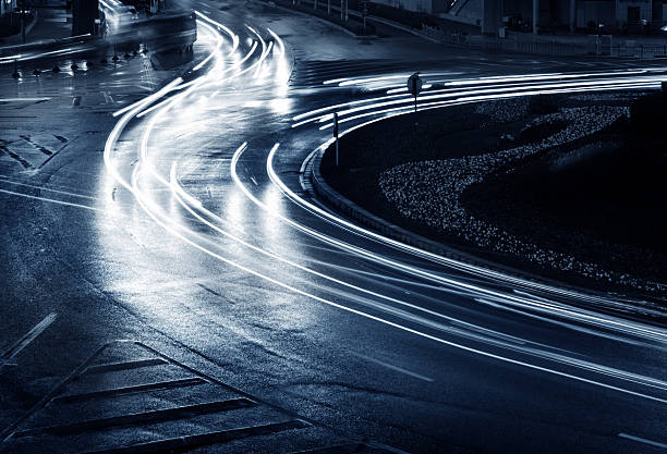 istock light trails on the steet in shanghai china. 477441993