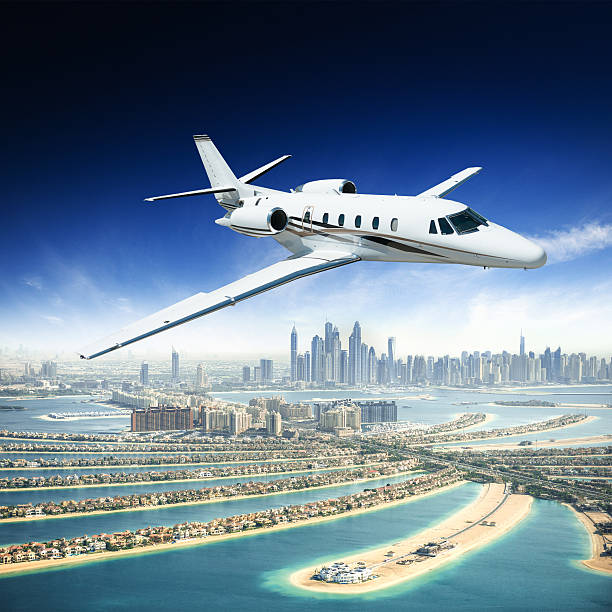 istock private jet over the palm jumeirah 477442252