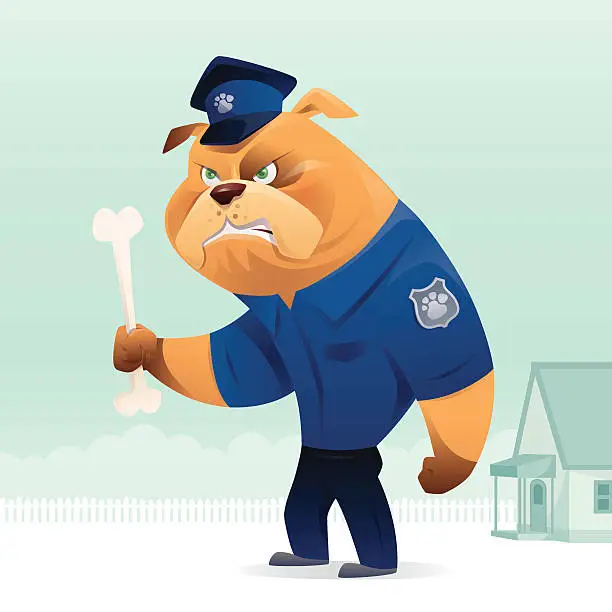 Vector illustration of police bulldog