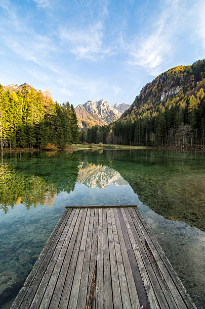 istock View from pier on a Jezersko lake 477442801
